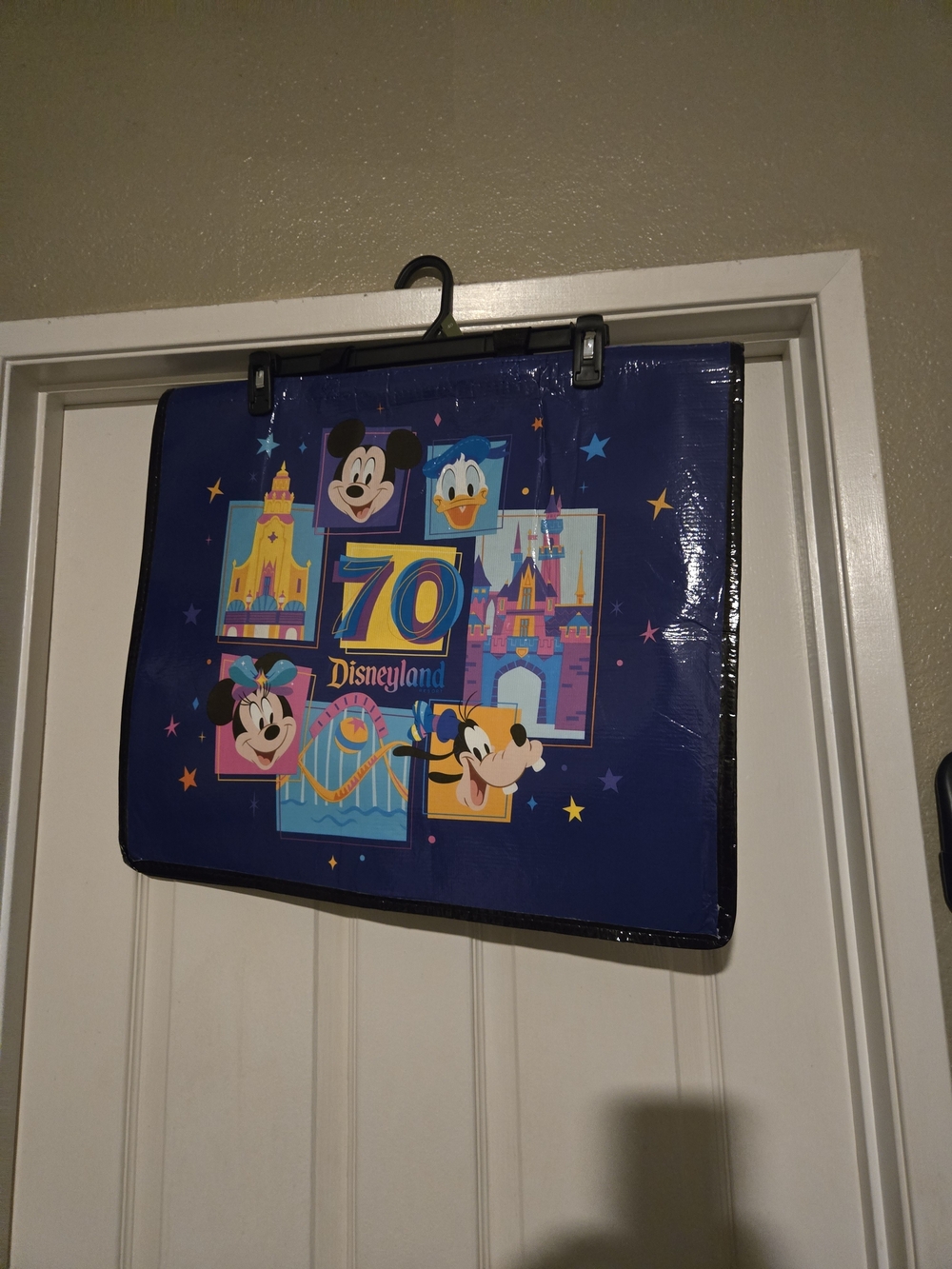 Disney Navy Blue Disneyland 70th Celebration Character Reusable Bag NWT